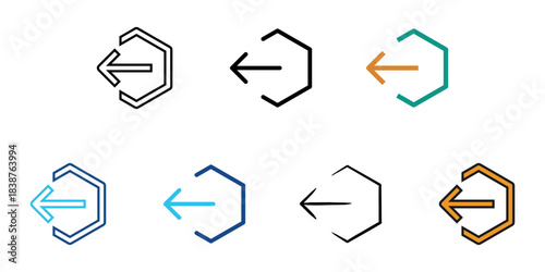 Logout icon set multiple style vector collection. Editable Stroke 
