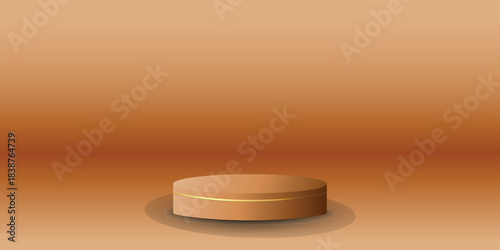 Podium display with background the same color as the podium. Modern studio, wall scene fashion, stage podium scene with for Award Ceremony. 3D rendering.
