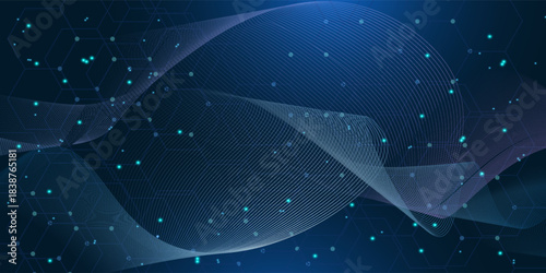 Molecular abstract structure and genetic engineering DNA. Healthcare and medicine background concept. Scientific research background.