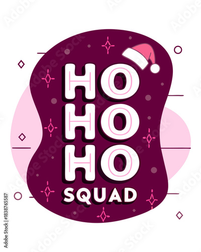  t shirt design ho ho ho squad in chunky