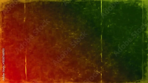 Vibrant grunge overlay background texture with distressed film grain and Rasta color gradient wash