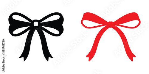 Coquette bow vector silhouette, Ribbon coquette bow SVG, Ribbon SVG, Bow clipart