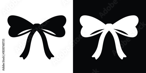 Coquette bow vector silhouette, Ribbon coquette bow SVG, Ribbon SVG, Bow clipart