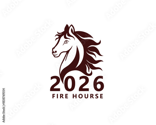 creative fire house logo according to the Chinese calendar year 2026
