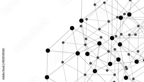 Black network. Abstract connection on white background. Network technology background with dots and lines for desktop. Ai background. Abstract concept. Line background, network technology vector