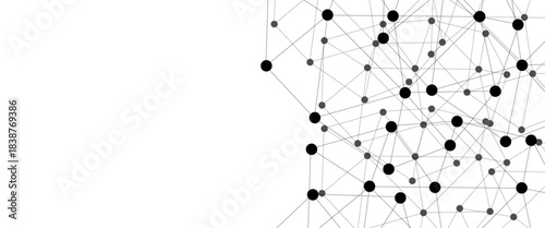 Black network. Abstract connection on white background. Network technology background with dots and lines for desktop. Ai background. Abstract concept. Line background, network technology vector