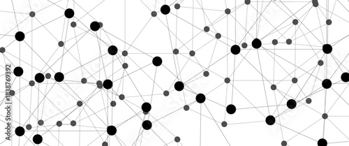 Abstract polygon structure network technology connect lines and dots background template.