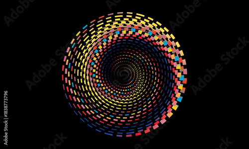 Music poster design background. Electro Sound Cover template with dynamic abstract gradient circular geometric shapes and lines for social media, technology, digital, flyer, party, festival, club, etc