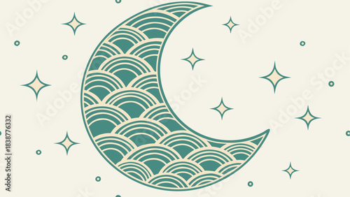 Ornamental Layered Ramadan Lantern with Geometric Cutout Design – Vector Illustration