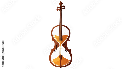 Violin hourglass concept symbolizing the passage of time in music.