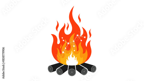 Constellation burning in a campfire