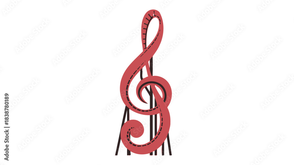 Fototapeta premium Abstract treble clef graphic