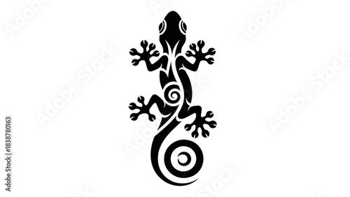 Tribal Lizard Art Silhouette Vector