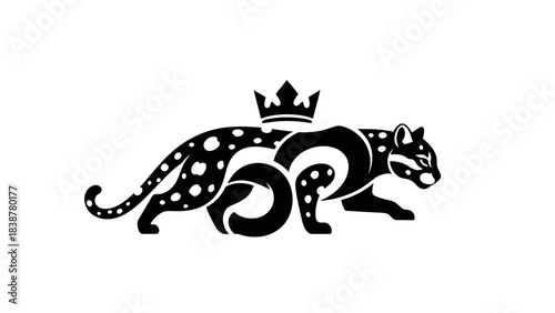 Crowned Leopard Abstract Silhouette Vector Logo