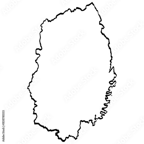 岩手県地図 筆タッチ 和風 東北 東日本 / A brushstroke map of Iwate prefecture