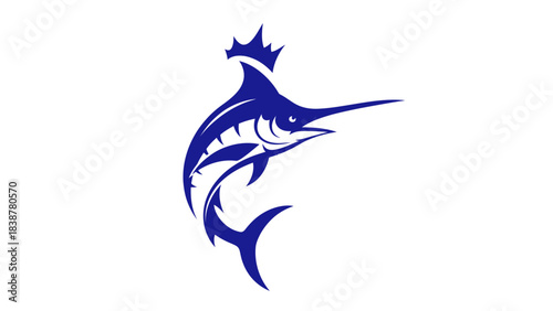 Dynamic Blue Marlin Leaping Vector Illustration
