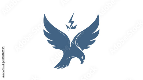 Eagle symbol with lightning bolt and crown