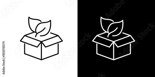 Green packaging and sustainable delivery vector icon, symbolizing eco-friendly shipping solutions for natural products and responsible businesses