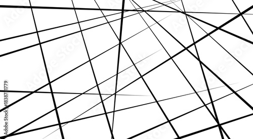Abstract white background with random black lines, line, black and white, tone, squares, triangle, rectangle, shape, white.