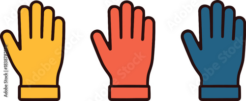 Vector Pair of Winter Gloves