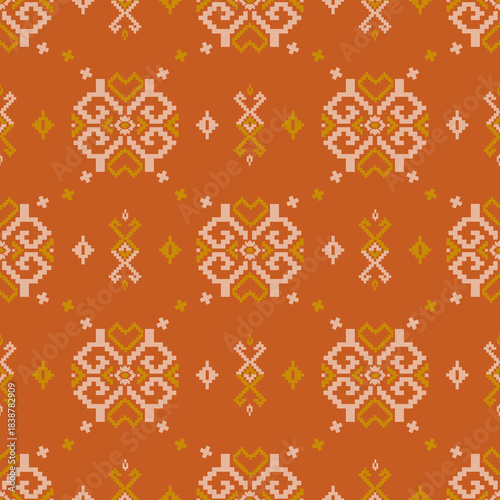 beautiful pixel tribal pattern inspired by each native pixel fabric like wayuu African native American southeast Asian traditional textile Thai silk pattern Aborigine Australian and Columbian fabric