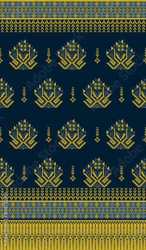 beautiful pixel tribal pattern inspired by each native pixel fabric like wayuu African native American southeast Asian traditional textile Thai silk pattern Aborigine Australian and Columbian fabric
