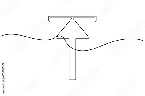 Upload and download icon continuous one line drawing on white background minimalist arrow sign symbol outline vector illustration