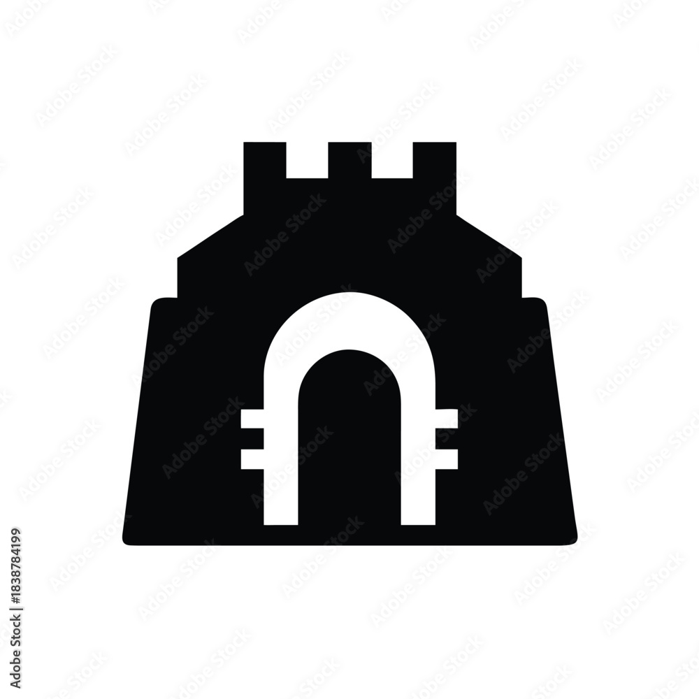 Fototapeta premium Castle Silhouette Logo with Archway