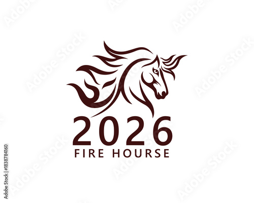 creative fire house logo according to the Chinese calendar year 2026