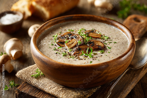 Delicious cream of mushroom soup