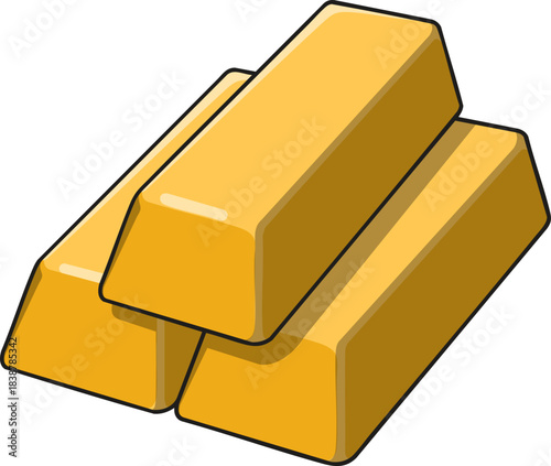 gold bars isolated on white
