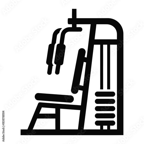 Chest press machine for bodybuilding and gym training icon