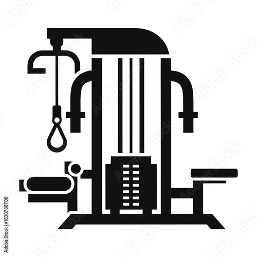 Multi gym machine for comprehensive strength training silhouette