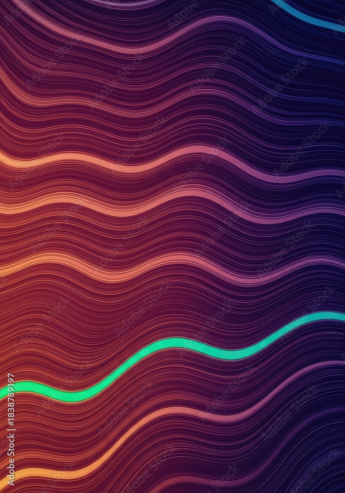 Obraz premium Dynamic curved lines repeating to form a hypnotic and flowing abstract background texture demonstrating visual motion ,pattern ,wave ,curve