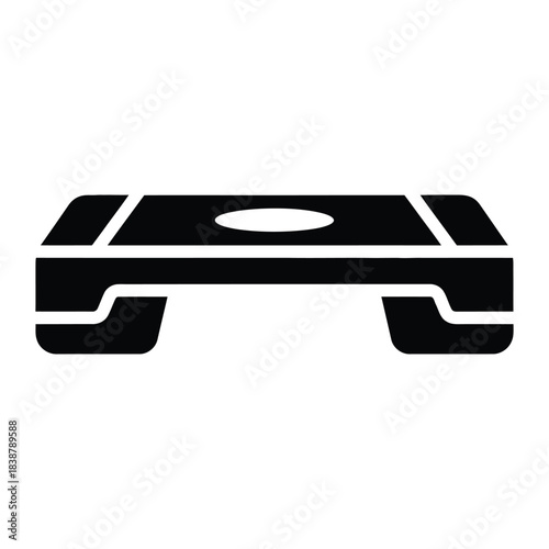 Step platform for aerobic and fitness exercise silhouette