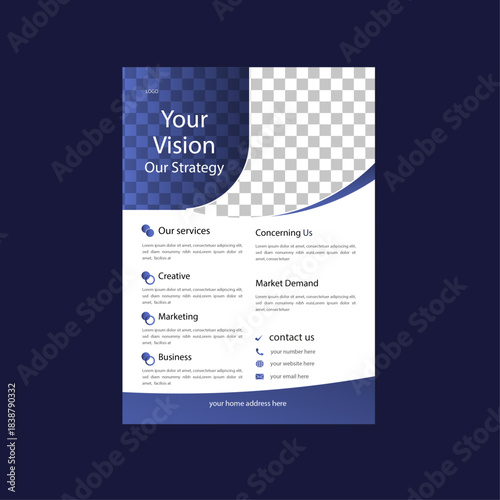 Corporate business card and flyer brochure template vector layout design for website presentation