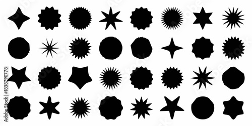 Retro stars, sunburst symbols...