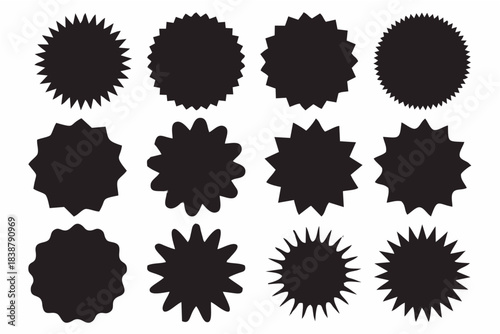 Set of vector starburst, sunb...