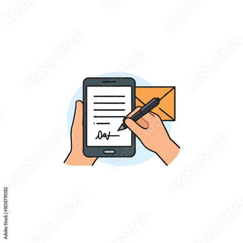 Digital signature process, online agreement authentication with cellphone, confirming contract