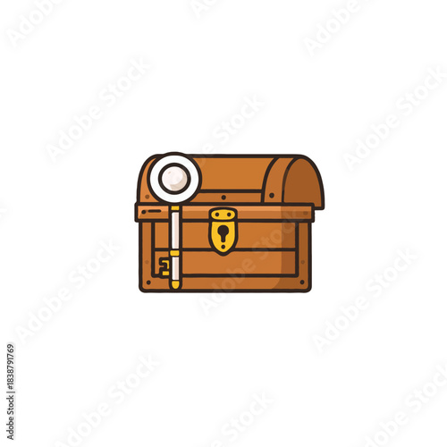 Mysterious treasure chest with an old key lies waiting holding untold stories of forgotten