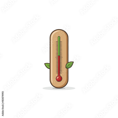 Thermometer illustrating environmental sensitivity indicating a rise in temperature with the