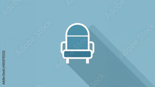 blue chair on white background