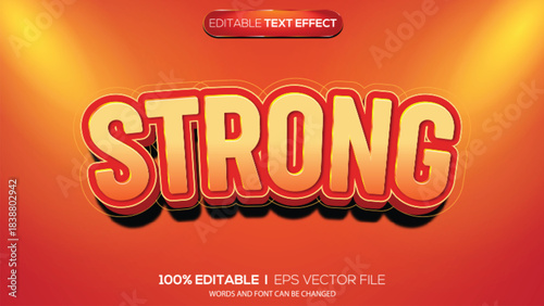 3D text effect strong theme