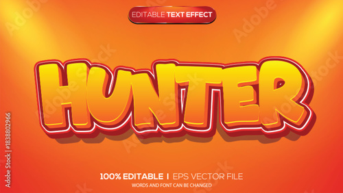 3D text effect hunter theme