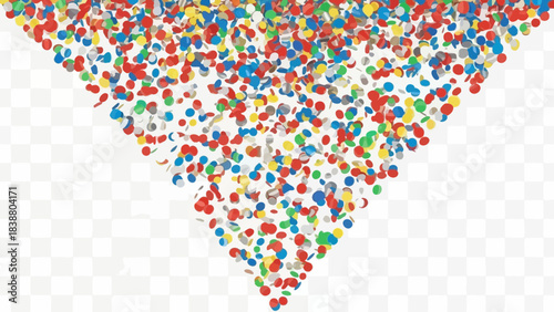 Colorful Confetti Cascade: A vibrant downpour of confetti, creating a dynamic and festive visual, perfect for conveying celebration and joy.