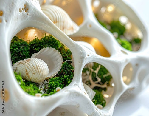 Seashells in a bone-like structure