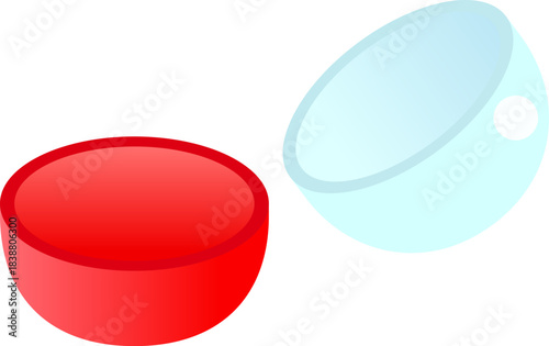 蓋の開いたカプセルトイ