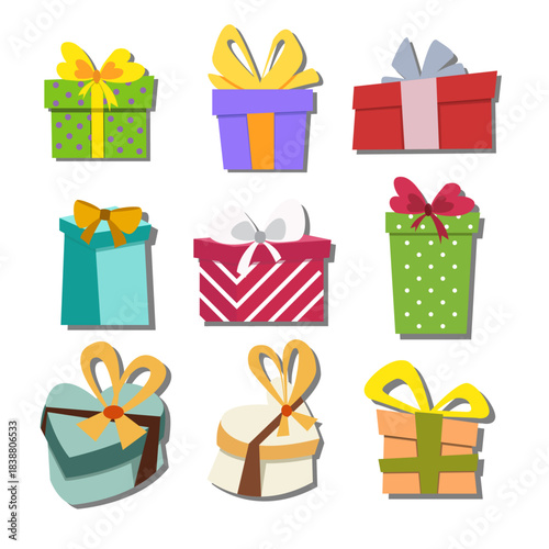 gift boxes with ribbons