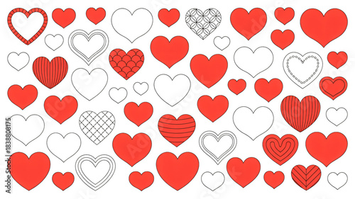 Seamless heart pattern illustration for love and Valentine's Day design