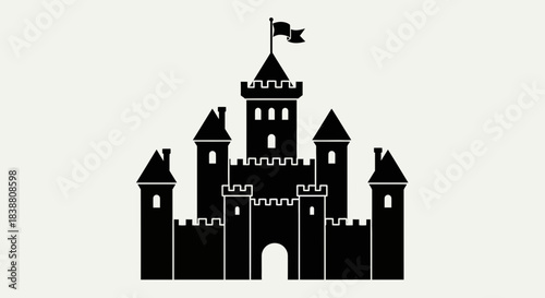 City Skyline Icon Vector – Urban Buildings Silhouette, Modern Cityscape Illustration
